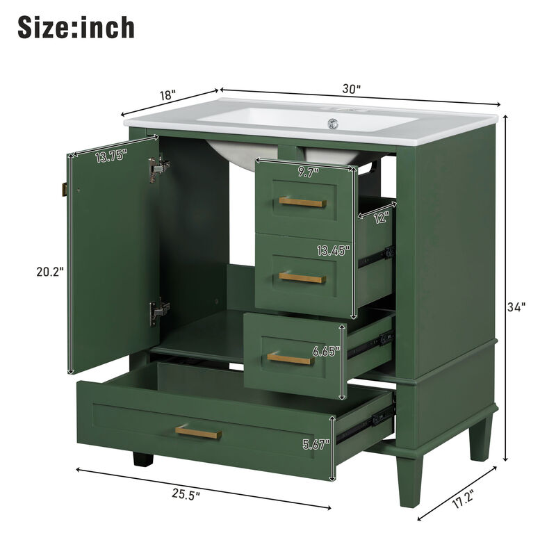 Merax Modern Bathroom Cabinet Vanity with Sink