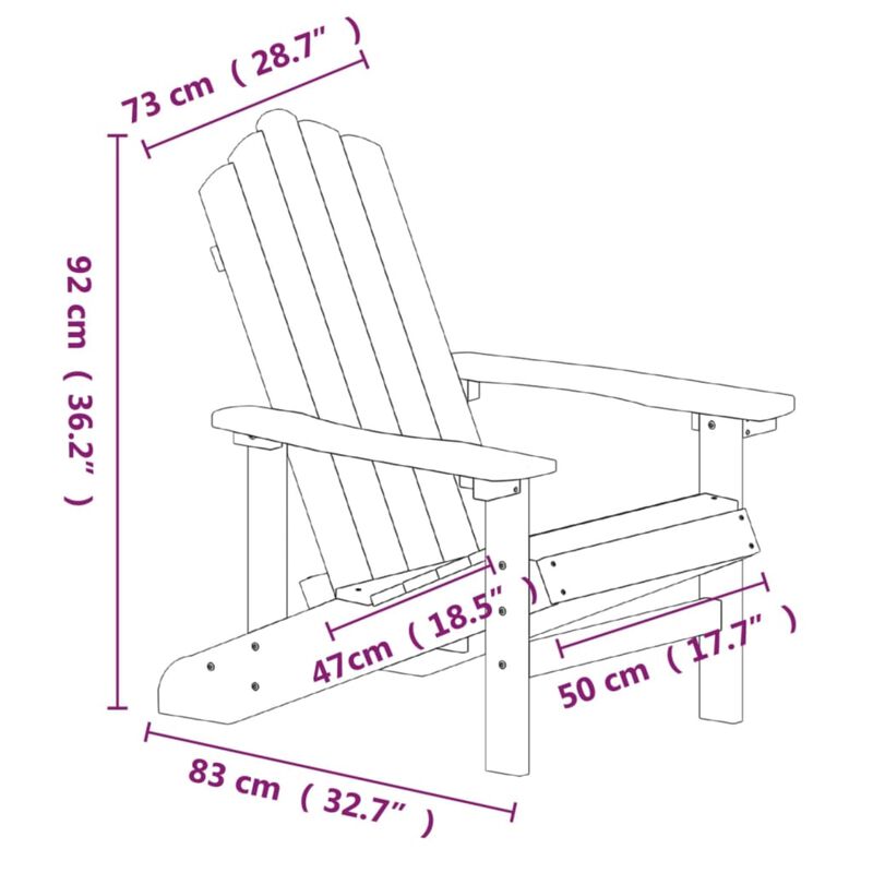 vidaXL Adirondack Chairs 2 Pcs, Outdoor Adirondack Chair Weather Resistant for Patio, Lawn Chair for Outdoor Porch Garden Backyard Deck, HDPE Brown