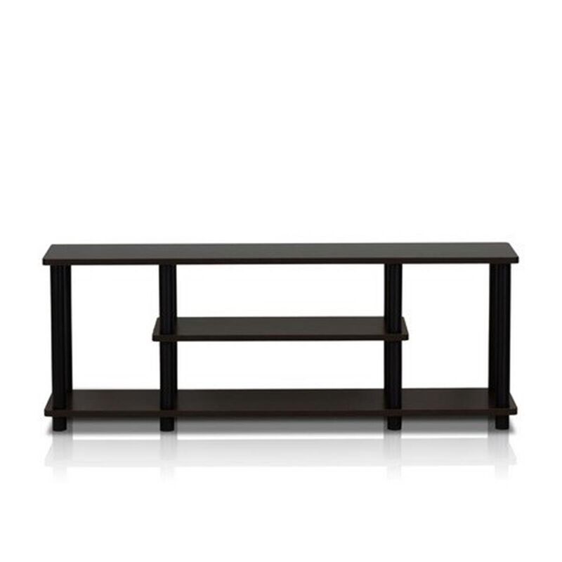 Furinno Furinno 12250R1WN/BK Turn-N-Tube No Tools 3D 3-Tier Entertainment TV Stands