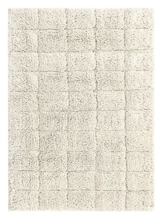 Knightsbridge Summer Tile 220 GSF Non Skid Back Bath Rug 24 x 40 - White