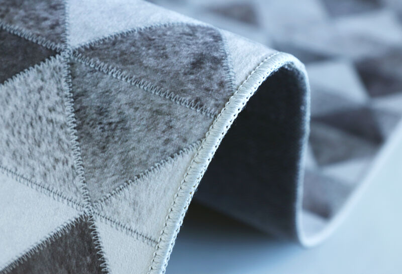 Walk on Me Faux Cowhide Digital Printed Patchwork Diamonds in the Rough Indoor Area Rug