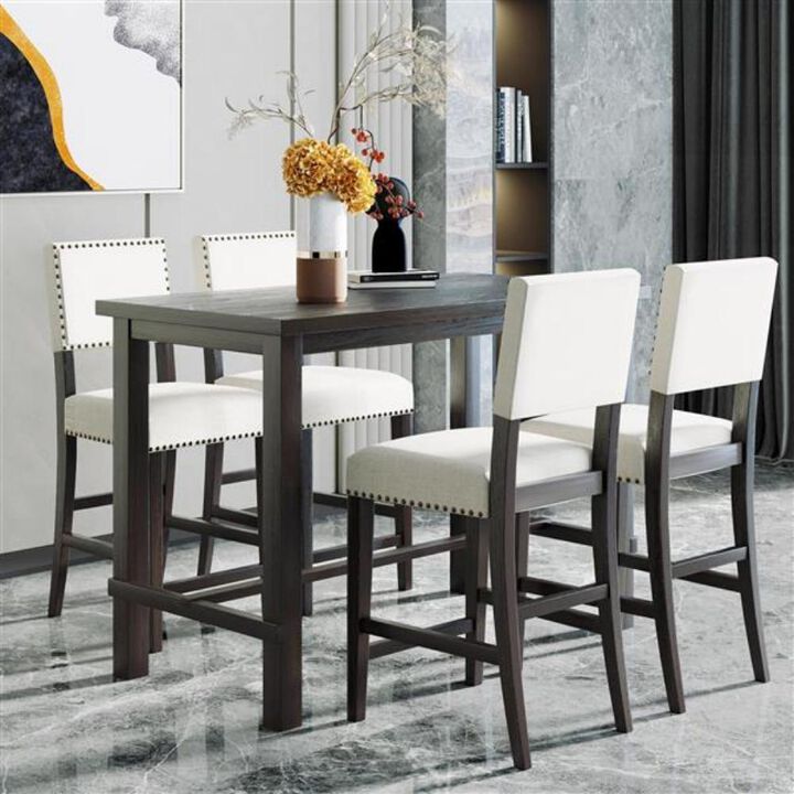 5-Piece Counter Height Dining Set Modern and Stylish Dining Set for Kitchen or Dining Room Spaces