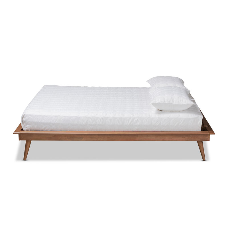 Baxton Studio Karine  Walnut Brown Finished Wood Queen Size Platform Bed Frame