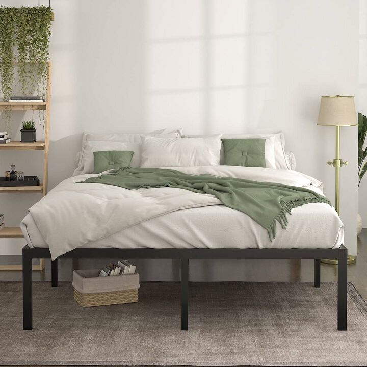 Hivvago King 18-inch Metal Platform Bed Frame with Under-Bed Storage Space