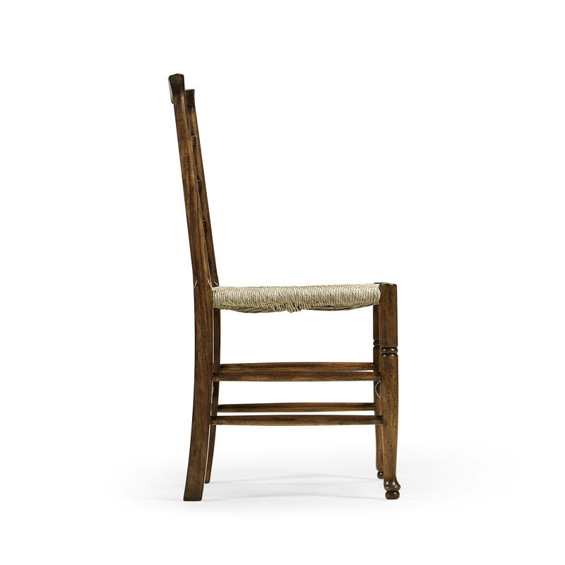 Walnut Triangular Ladderback Side Chair