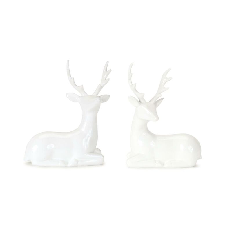 Decorative Resin Deer Figurines Set of 12 for Seasonal Accent