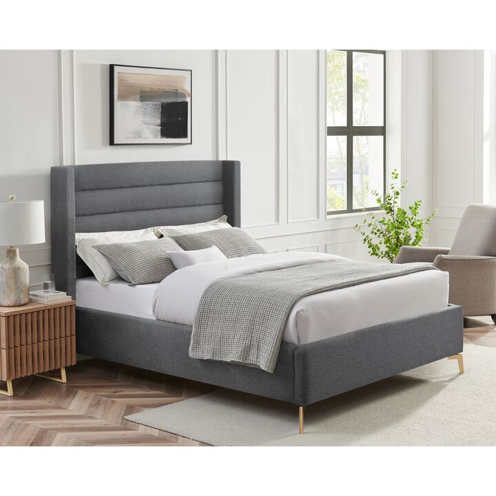 Inspired Home Ames Velvet Platform Bed