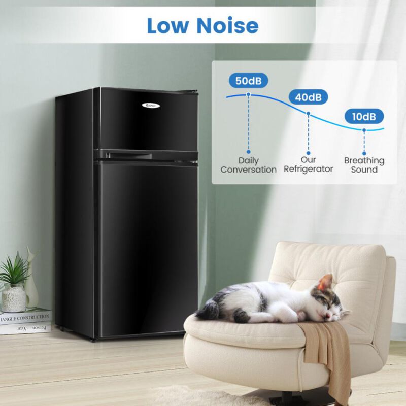 Costway 2 Doors Cold-rolled Sheet Compact Refrigerator