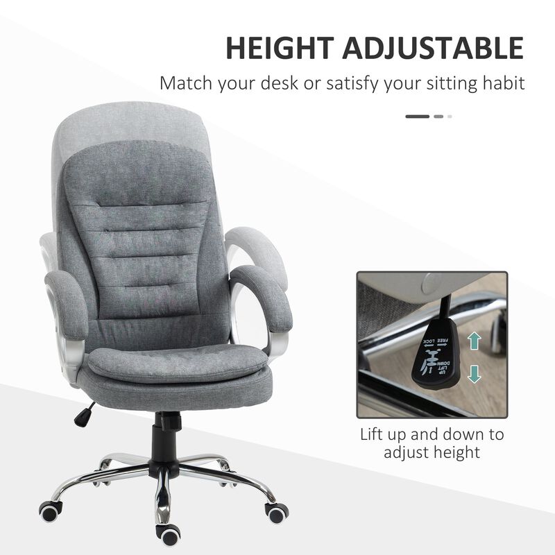 Gray Executive Comfort: High Back Adjustable Home Office Chair