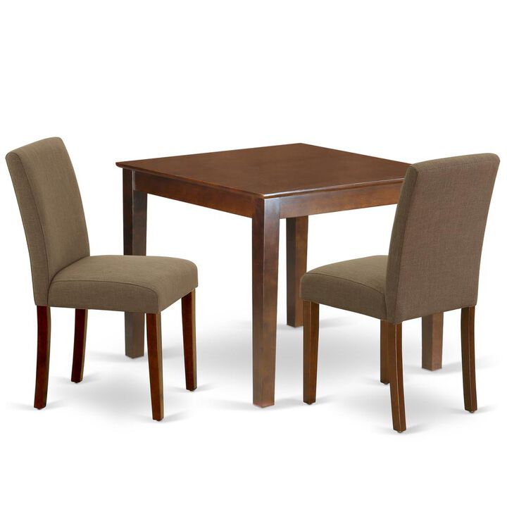East West Furniture Dining Room Set Mahogany, OXAB3-MAH-18
