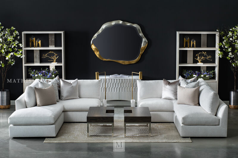 Alma Floor Lamp in Antique-Burnished Brass and White Marble