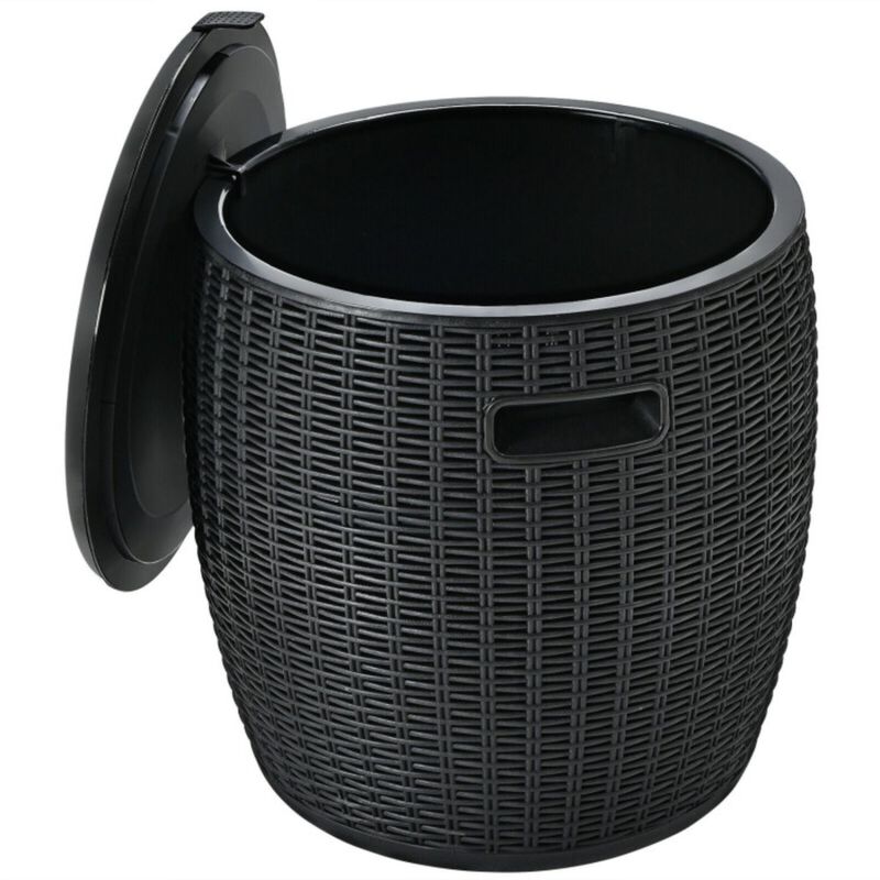 Hivvago 4-in-1 Patio Rattan Cool Bar Cocktail Table Side Table