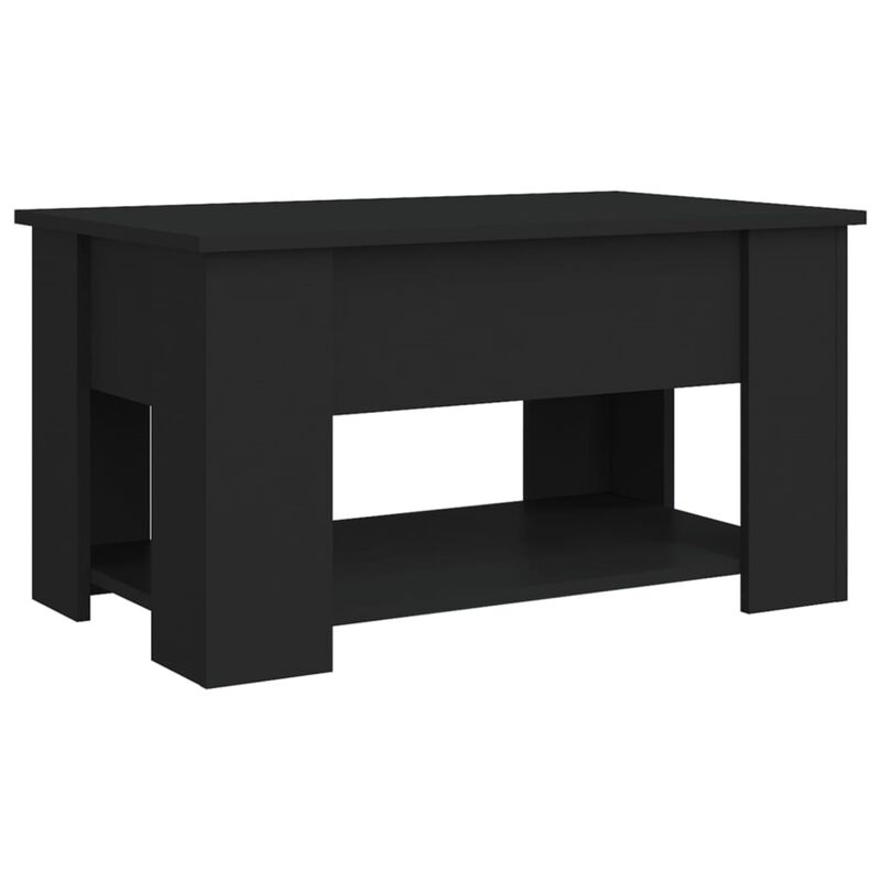 vidaXL Coffee Table Black 31.1"x19.3"x16.1" Engineered Wood