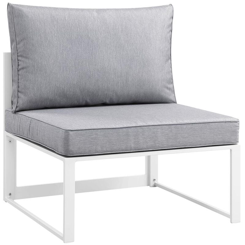 Fortuna 10 Piece Outdoor Patio Sectional Sofa Set - White Gray