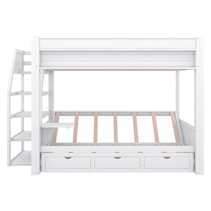 Merax Convertible Bunk Bed with Storage Staircase