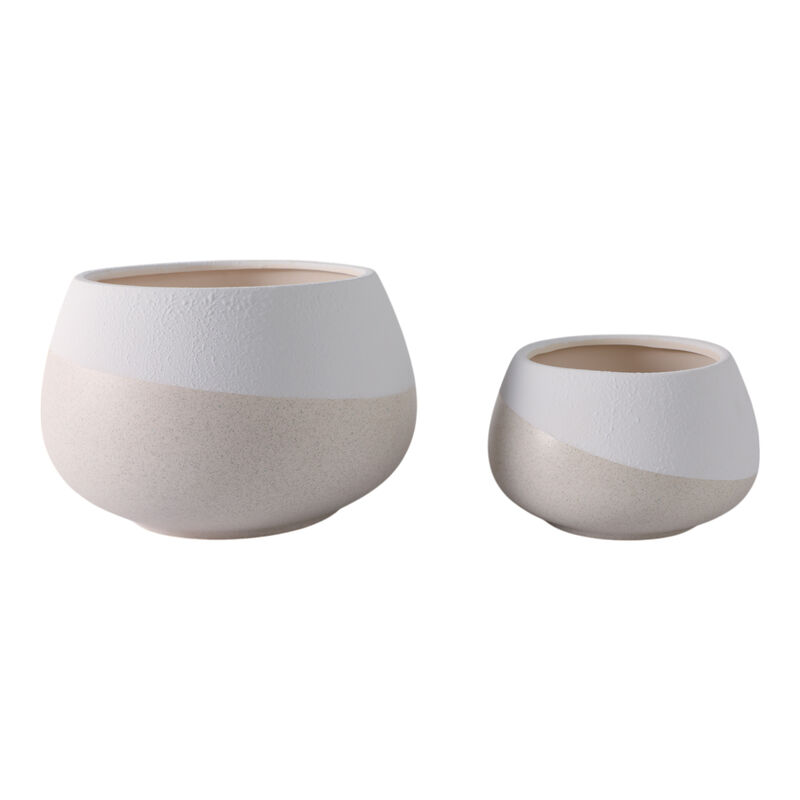 Textured Half-dipped Planters Set