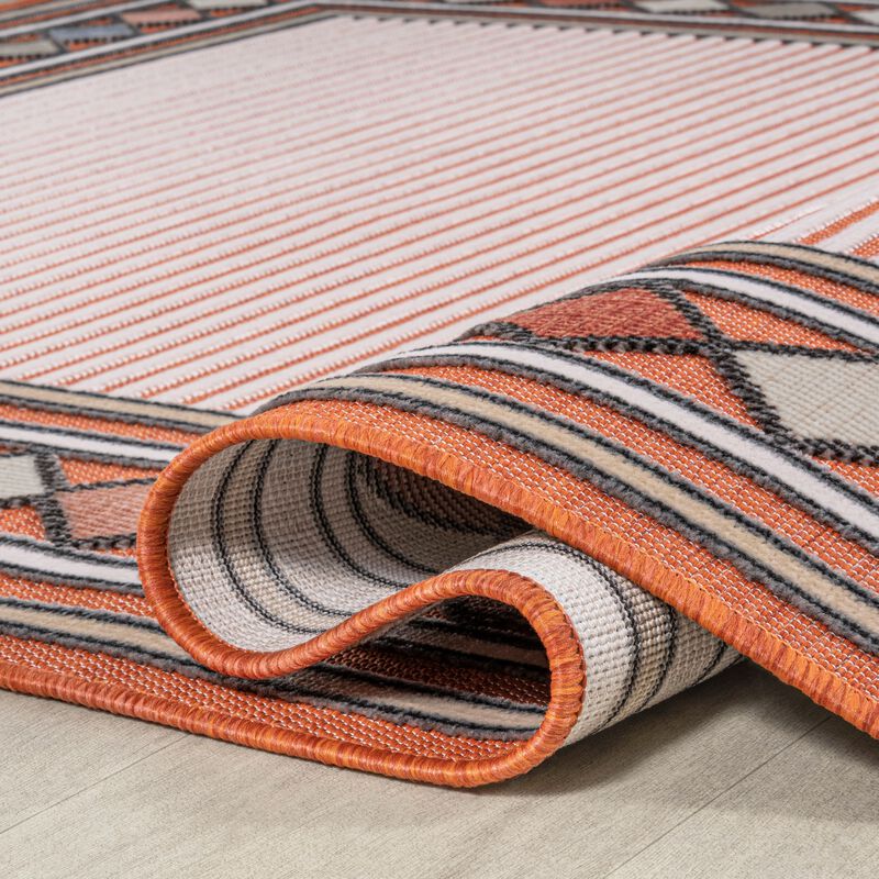 Sebastian High-Low Modern Diamond Border Area Rug
