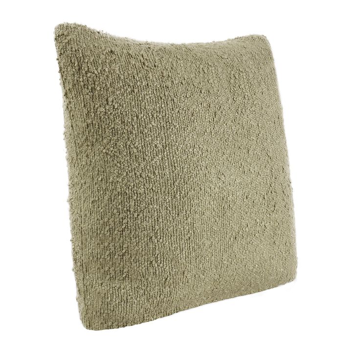 Sue Square Accent Throw Pillow, 14x26 Square, Cotton Blend Wheat Green - Benzara