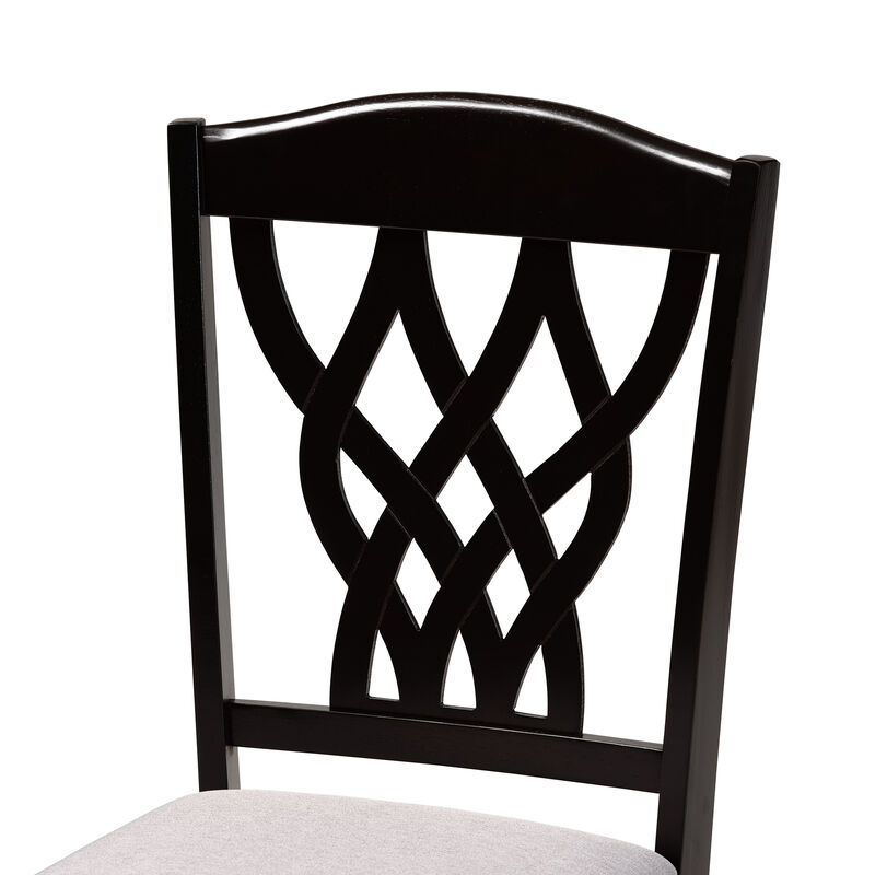 Baxton Studio Delilah Modern Grey Fabric Upholstered Wood 2 Piece Dining Chair Set