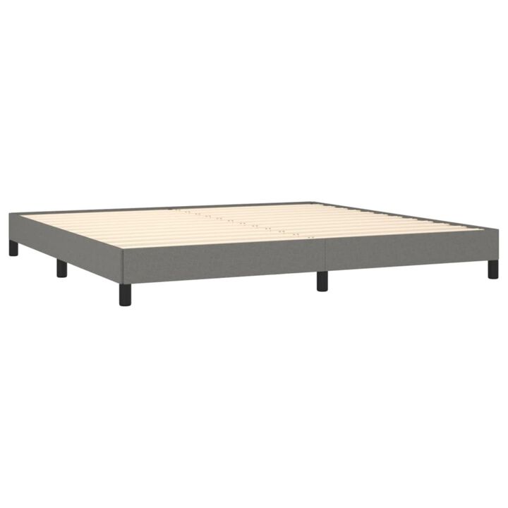 vidaXL Bed Frame Dark Gray 76"x79.9" King Fabric