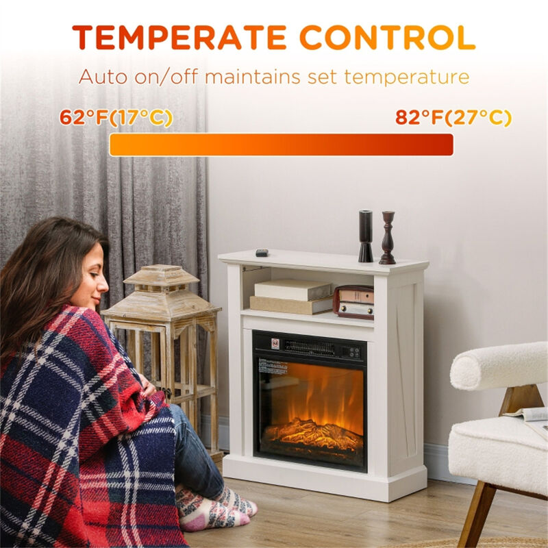 Portable Electric Fireplace Heater for Home and Office Warmth
