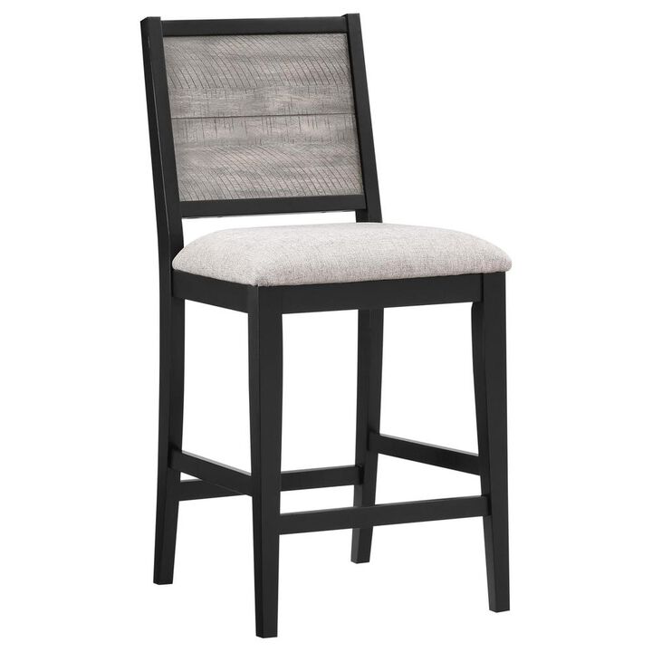 Padded Seat Counter Height Dining Chair Dove Grey and Black (Set of 2)