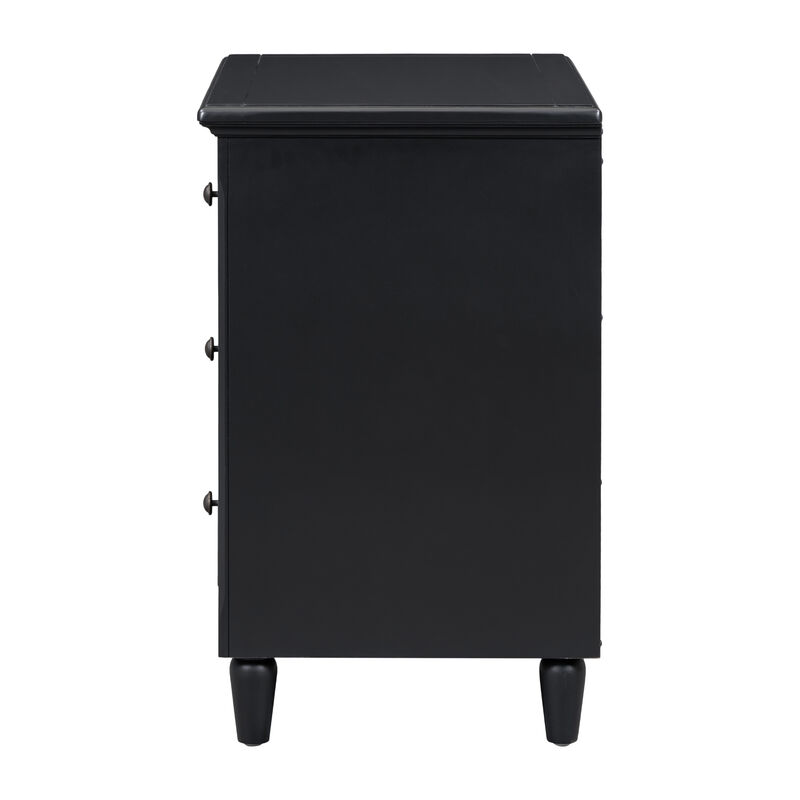 Streamdale 3-Drawer Nightstand Storage Wood Cabinet