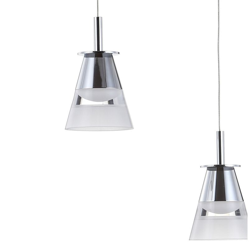 Alain 19.5" 3-Light Adjustable Cascading Metal Integrated Linear LED Pendant