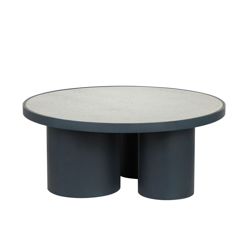 Nautilus Antique Silver Mirrored Side Table