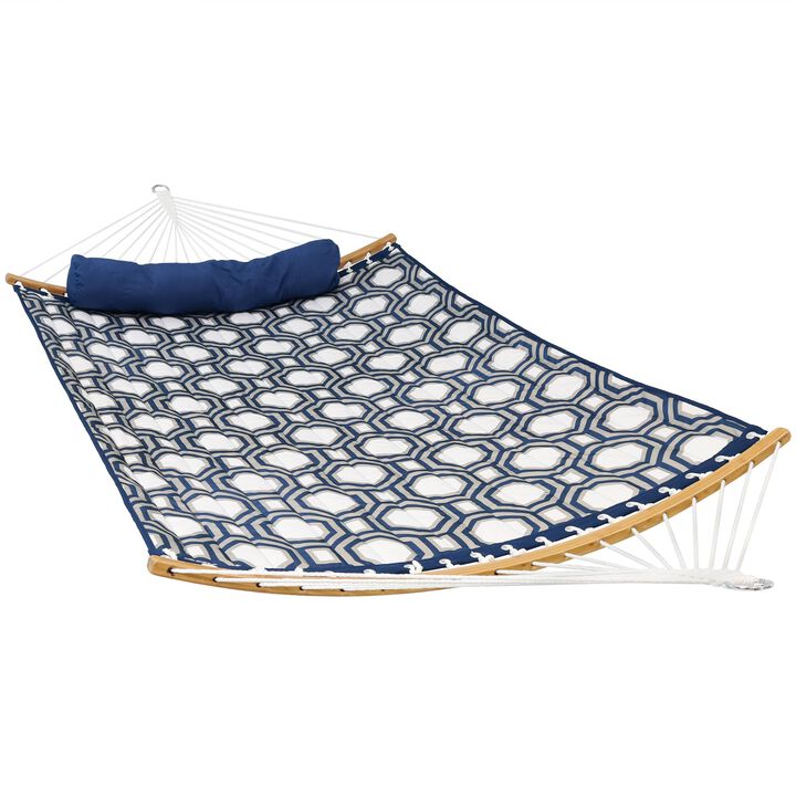 Sunnydaze 2-Person Quilted Hammock with Curved Spreader Bars