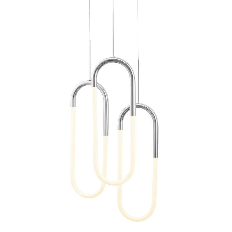 Three Clips Chandelier Sandy Gold Silicone Integrated LED Dimmable