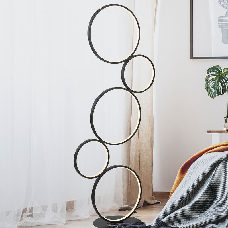 Pluto 5-Light Contemporary Modern Iron/Aluminum Integrated LED Floor Lamp