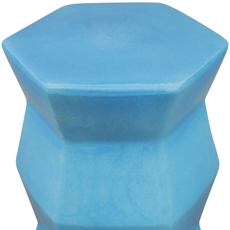 Sunnydaze 17.25 in Moderno Geometric Glaze Ceramic Garden Stool
