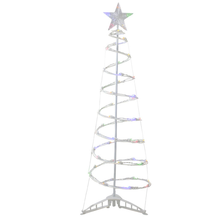 4ft LED Lighted Spiral Cone Tree Outdoor Christmas Decoration  Multi Lights