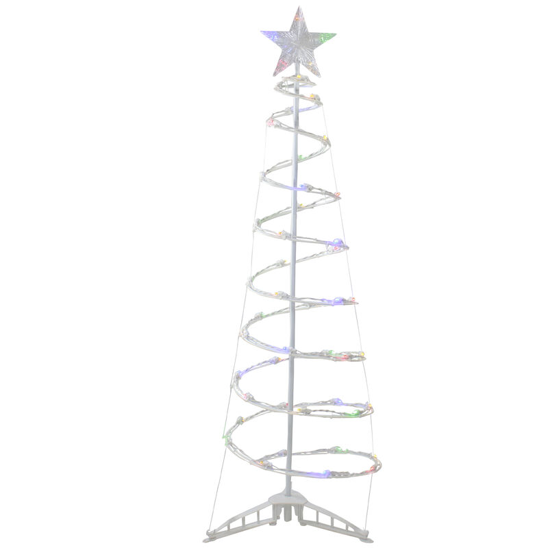 4ft LED Lighted Spiral Cone Tree Outdoor Christmas Decoration  Multi Lights