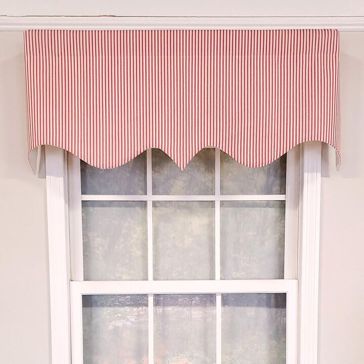 RLF Home Luxurious Modern Design Classic MG-Ticking Stripe Regal Style Window Valance 50" x 17" Black