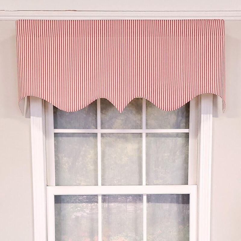RLF Home Luxurious Modern Design Classic MG-Ticking Stripe Regal Style Window Valance 50" x 17" Black