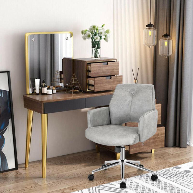Hivvago Adjustable Hollow Mid Back Leisure Office Chair with Armrest