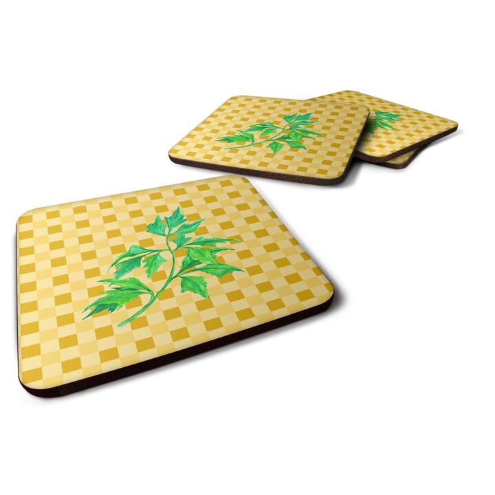 Caroline's Treasures Celery on Basketweave Decorative coasters, 3.5, Multicolor