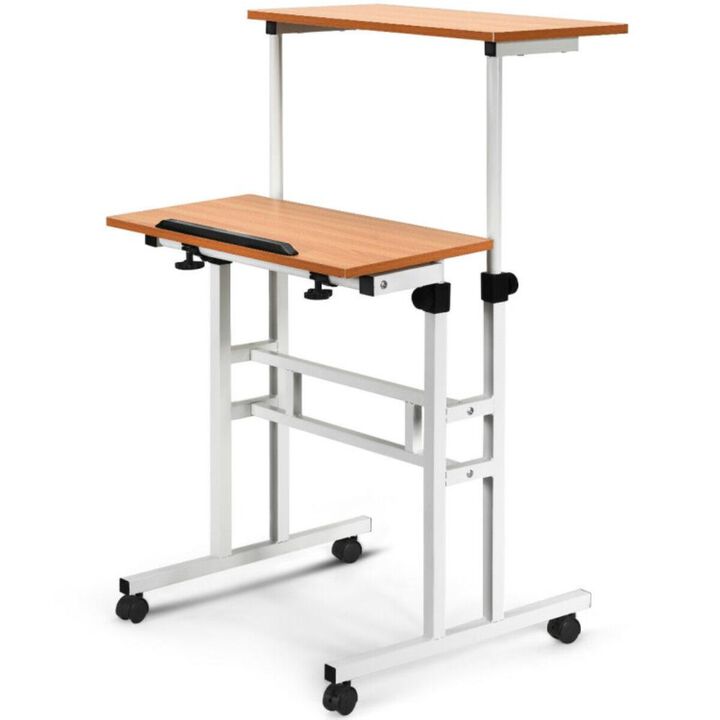 Hivvago 2 in 1 Height Adjustable Sit Standing Computer Desk