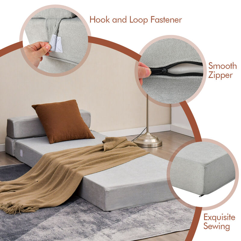 Tri-fold Folding Sleeper Sofa Bed for Living Room Bedroom