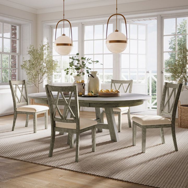 Jofran Solid Wood Five Piece Dining Table Set