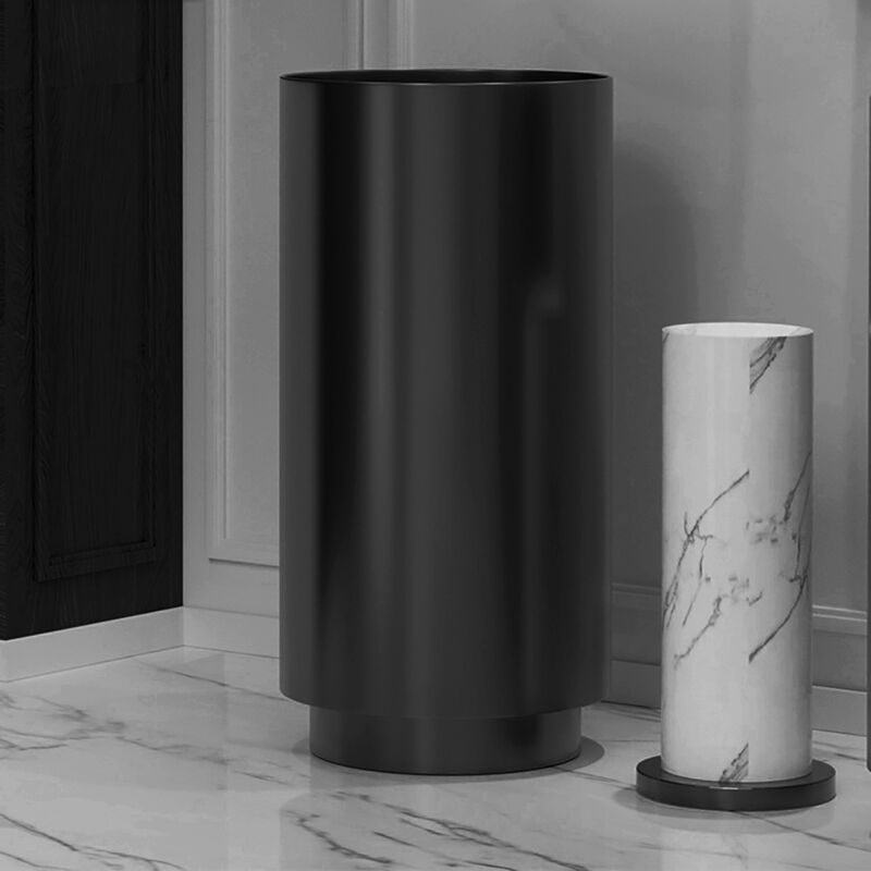Deluxe stainless steel column basin Black