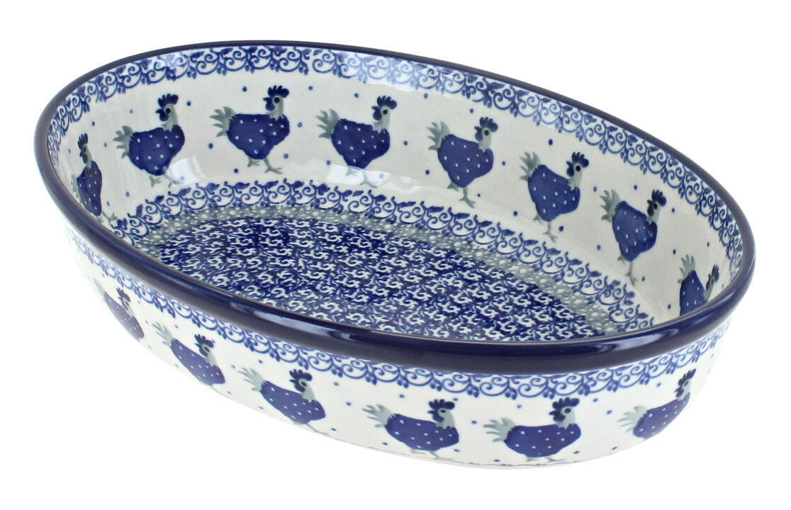 Blue Rose Polish Pottery Maia Small Oval Baking Dish