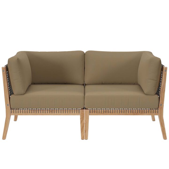 Modway - Clearwater Outdoor Patio Teak Wood Loveseat