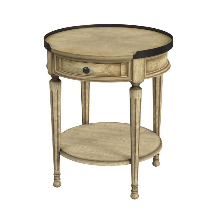 Antique Beige Round Side Table, Belen Kox