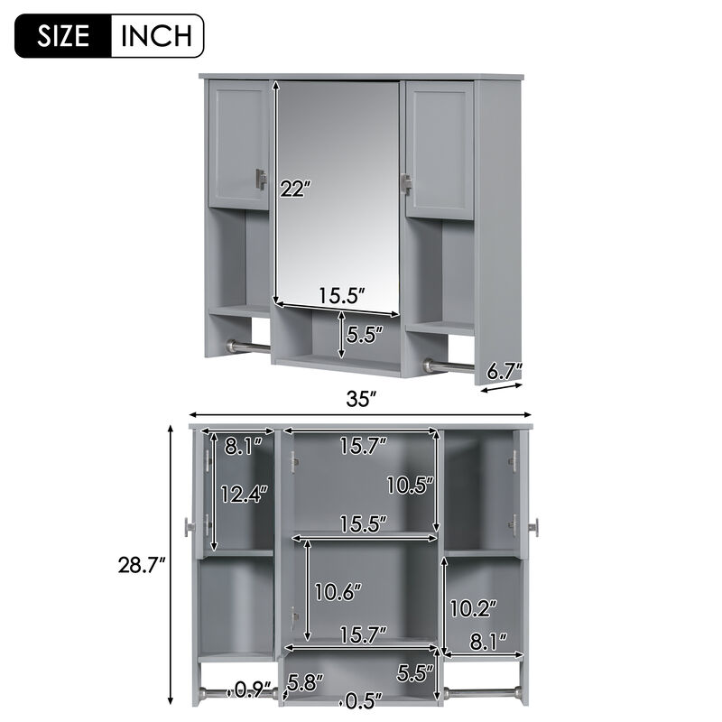 Merax Modern Wall Mounted Bathroom Storage Cabinet