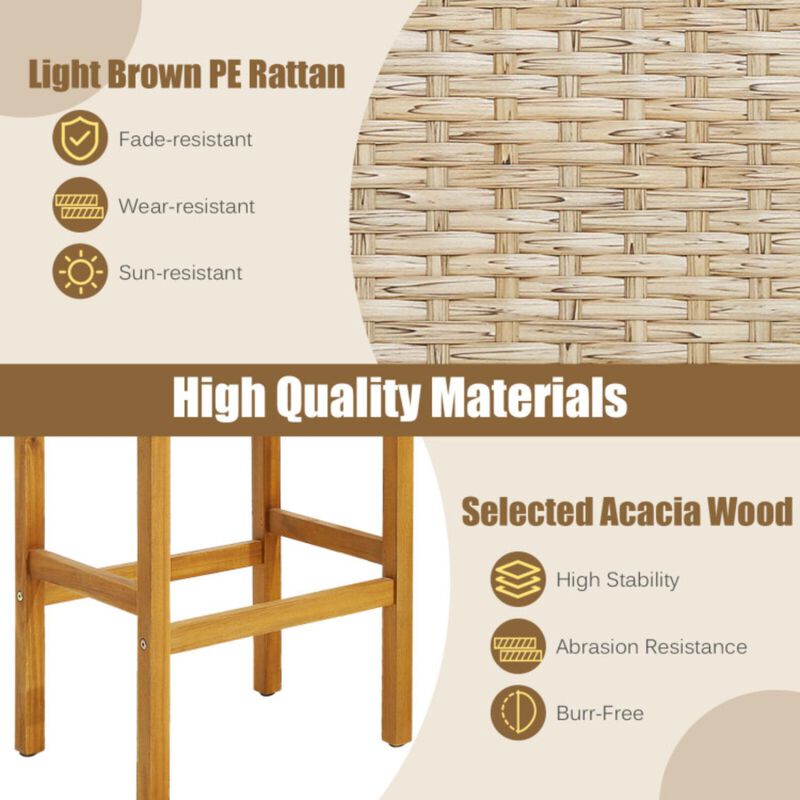 Hivvago Patio Wood Bar Stools