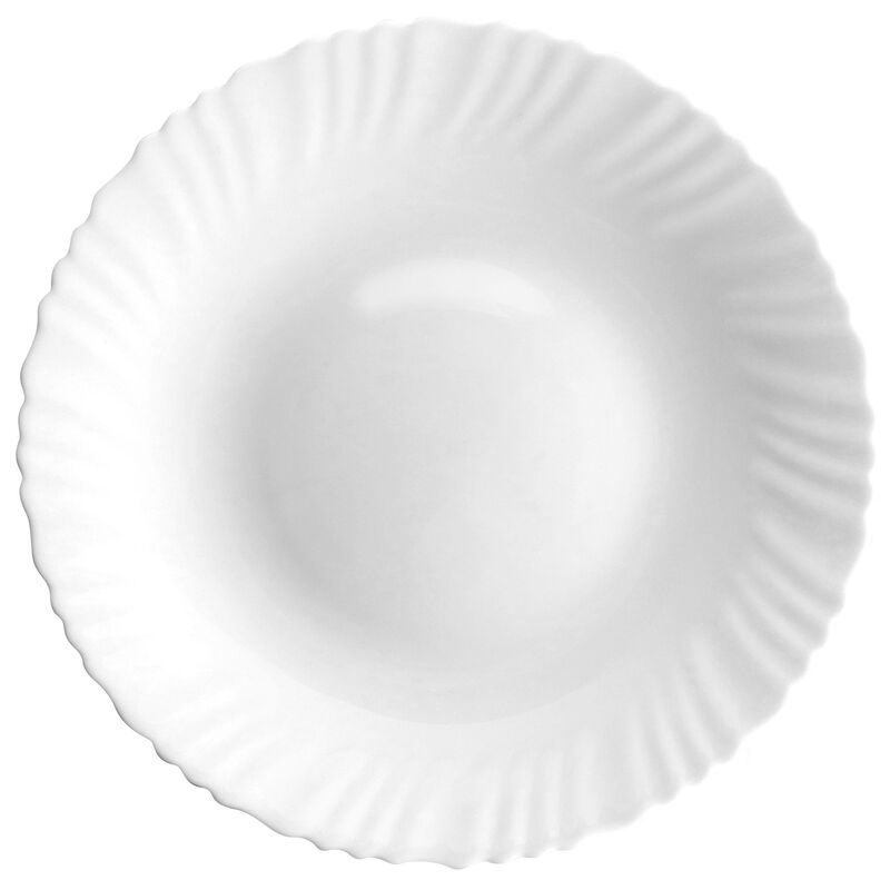 Gibson Ultra Radley 12 Piece Tempered Opal Glass Dinnerware Set in White