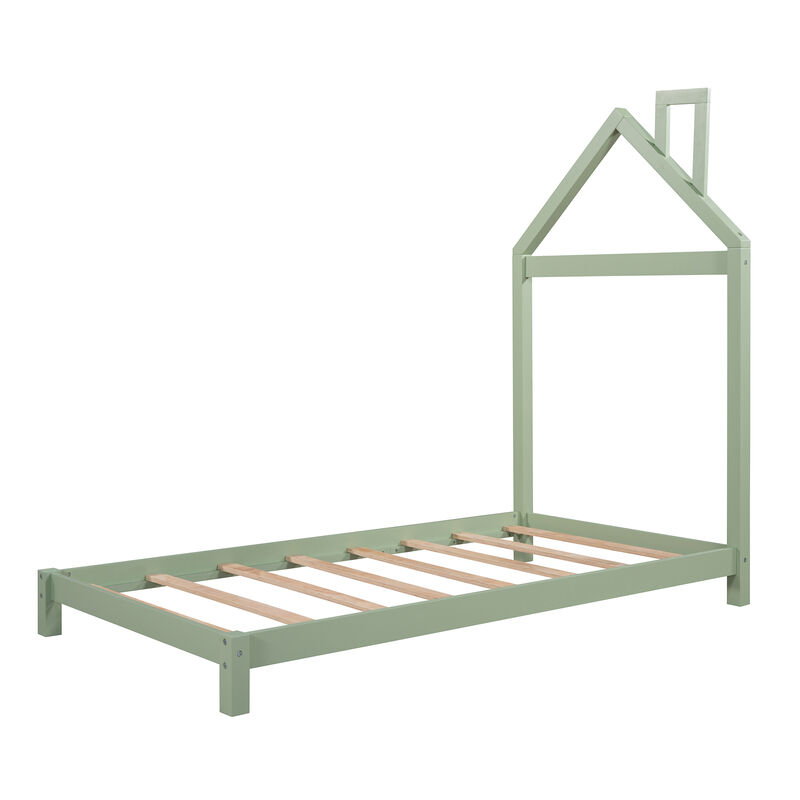 Merax Wood Platform Bed with House-shaped Headboard